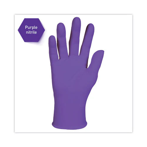 Purple Nitrile Exam Gloves, 242 Mm Length, X-large, Purple, 90/box - Image 3