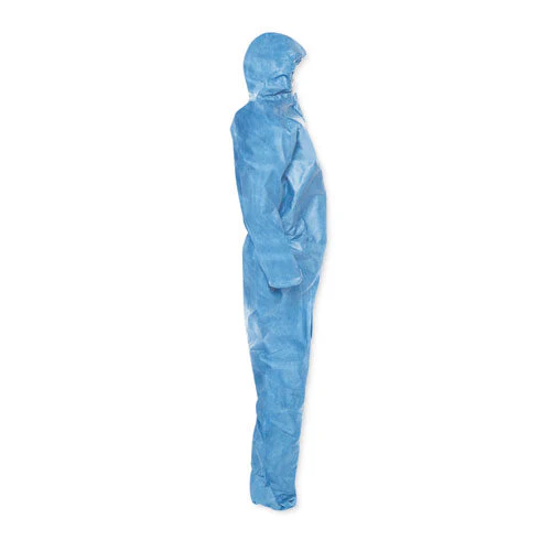 A20 Elastic Back Wrist/ankle Hooded Coveralls, Large, Blue, 24/carton - Image 2