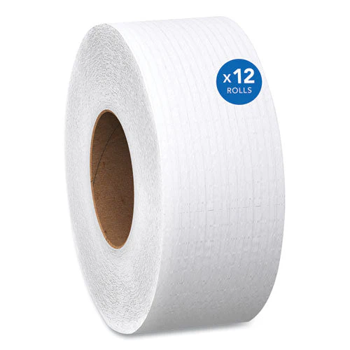 Essential 100% Recycled Fiber Jrt Bathroom Tissue For Business, Septic Safe, 2-ply, White, 3.55" X 1,000 Ft, 12 Rolls/carton - Image 1