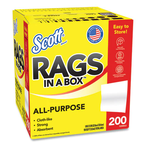 Rags In A Box, Pop-up Box, 12 X 9, White, 200/box - Image 1