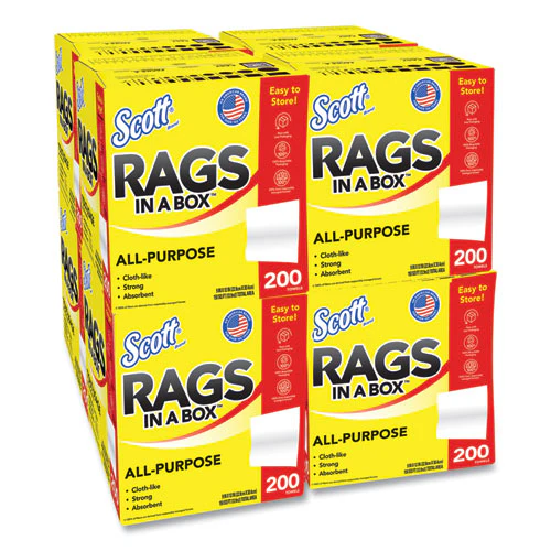 Rags In A Box, Pop-up Box, 12 X 9, White, 200/box, 8 Boxes/carton - Image 1