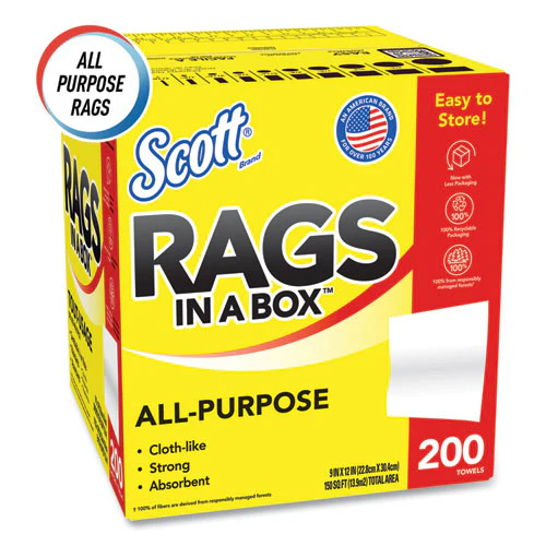 Rags In A Box, Pop-up Box, 12 X 9, White, 200/box - Image 2