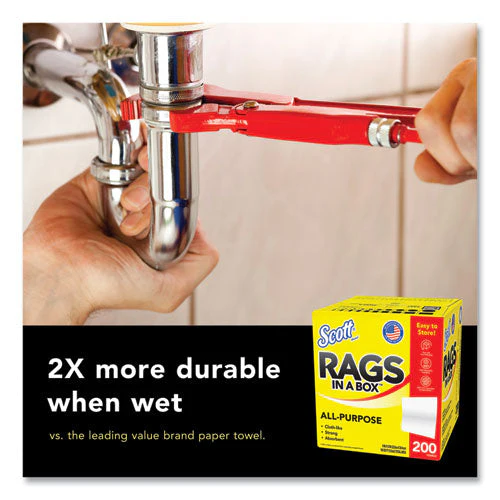 Rags In A Box, Pop-up Box, 12 X 9, White, 200/box - Image 3