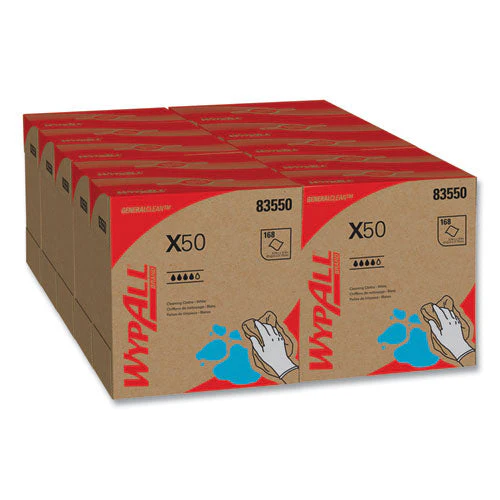 X50 Cloths, Pop-up Box, 12.5 X 9.1, White, 168/box, 10 Boxes/carton - Image 1