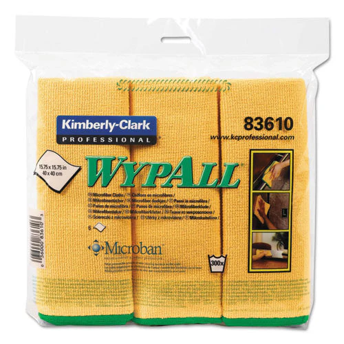Microfiber Cloths, Reusable, 15.75 X 15.75, Yellow, 6/pack - Image 1