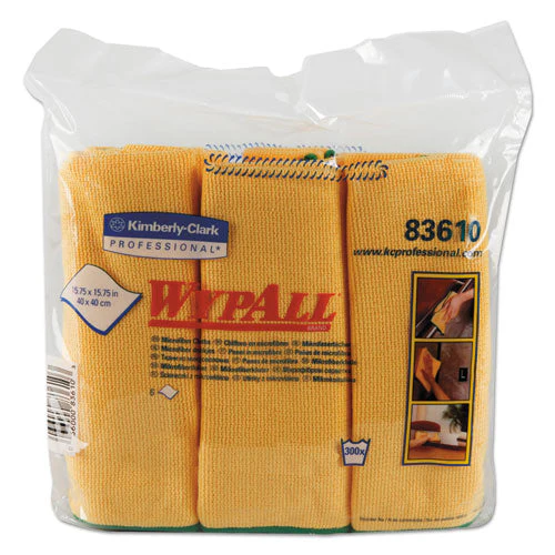 Microfiber Cloths, Reusable, 15.75 X 15.75, Yellow, 24/carton - Image 1
