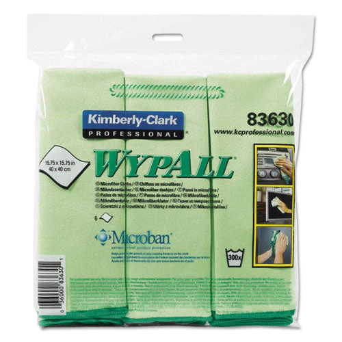 Microfiber Cloths, Reusable, 15.75 X 15.75, Green, 6/pack - Image 1
