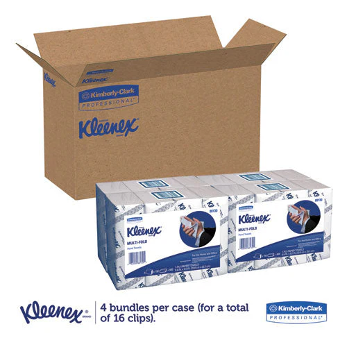 Multi-fold Paper Towels, 4-pack Bundles, 1-ply, 9.2 X 9.4, White, 150/pack, 16 Packs/carton - Image 3