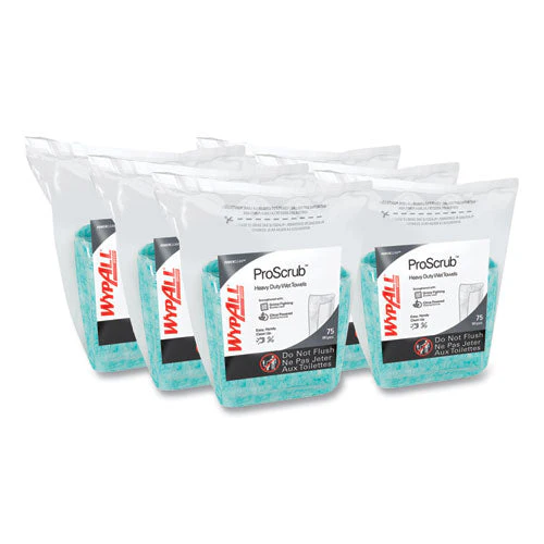 Power Clean Proscrub Pre-saturated Wipes, 12 X 9.5, Citrus Scent, Green, 75/pack, 6 Packs/carton - Image 1
