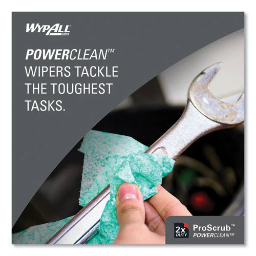 Power Clean Proscrub Pre-saturated Wipes, 12 X 9.5, Citrus Scent, Green, 75/pack, 6 Packs/carton - Image 2
