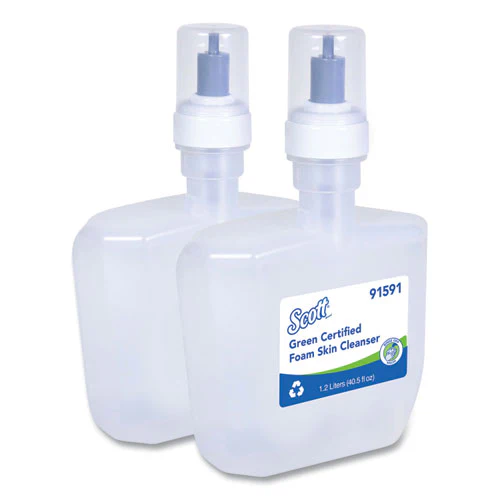 Essential Green Certified Foam Skin Cleanser, Unscented, 1,200 Ml, 2/carton - Image 1