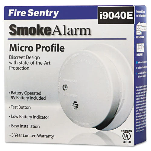 Battery-operated Smoke Alarm Unit, 9v, 3.88" Diameter - Image 2