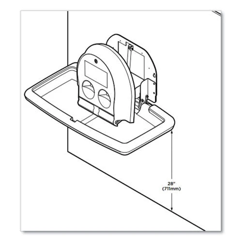 Baby Changing Station, Wall Horizontal Mount, 36.5 X 21.25, Gray - Image 3