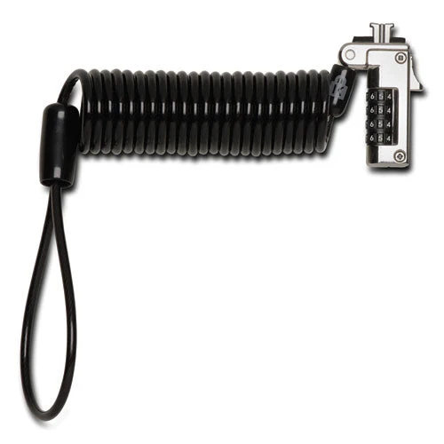 Slim Portable Combination Lock For Standard Slot, 6 Ft Carbon Steel Cable, Black/silver - Image 2
