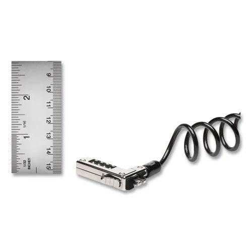 Slim Portable Combination Lock For Standard Slot, 6 Ft Carbon Steel Cable, Black/silver - Image 3