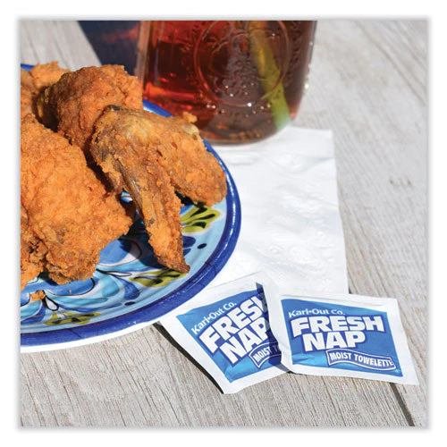 Fresh Nap Moist Towelettes, Individually Wrapped, 7 X 5, Citrus Scent, 1,000/carton - Image 2