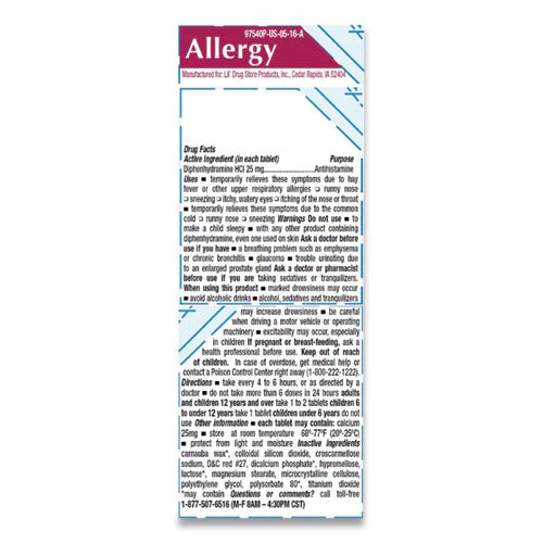 Allergy Relief Tablets, Refill Pack, Two Tablets/packet, 50 Packets/box - Image 2