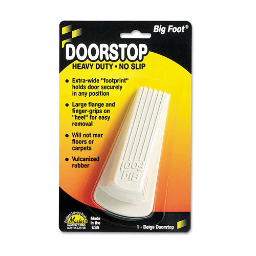 Big Foot Doorstop, No Slip Rubber Wedge, 2.25w X 4.75d X 1.25h, Beige - Image 1