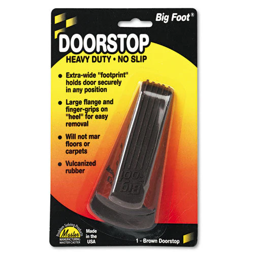 Big Foot Doorstop, No Slip Rubber Wedge, 2.25w X 4.75d X 1.25h, Brown - Image 1