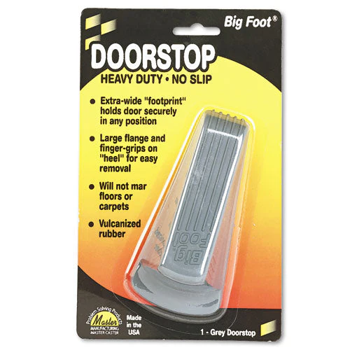 Big Foot Doorstop, No Slip Rubber Wedge, 2.25w X 4.75d X 1.25h, Gray - Image 1