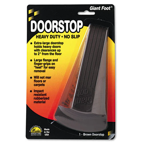 Giant Foot Doorstop, No-slip Rubber Wedge, 3.5w X 6.75d X 2h, Brown - Image 1