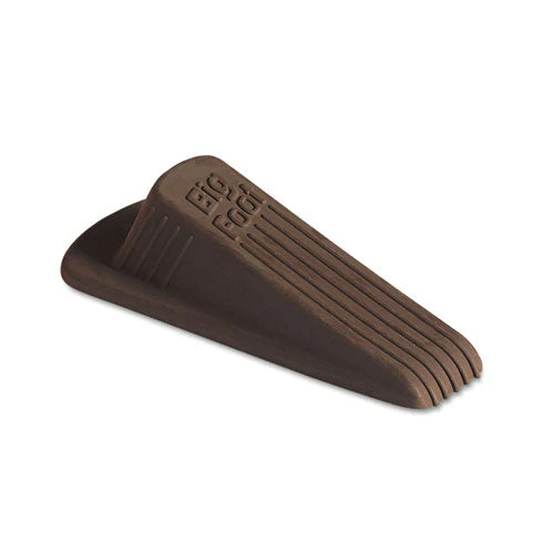 Big Foot Doorstop, No Slip Rubber Wedge, 2.25w X 4.75d X 1.25h, Brown, 2/pack - Image 1