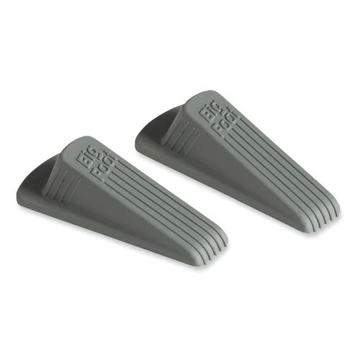 Big Foot Doorstop, No Slip Rubber Wedge, 2.25w X 4.75d X 1.25h, Gray, 2/pack - Image 1