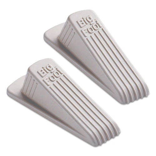 Big Foot Doorstop, No Slip Rubber Wedge, 2.25w X 4.75d X 1.25h, Beige, 2/pack - Image 1