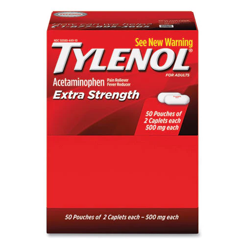 Extra Strength Caplets, Two-pack, 50 Packs/box - Image 1