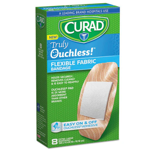 Ouchless Flex Fabric Bandages, 1.65 X 4, 8/box - Image 1
