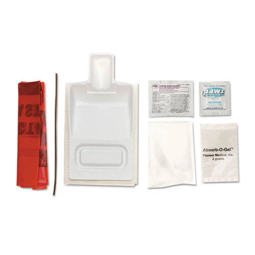 Biohazard Fluid Clean-up Kit, 10.3 X 1.6 X 10.5, 7 Pieces, Synthetic-fabric Bag - Image 1