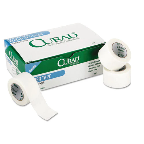 Paper Adhesive Tape, Medium-duty, Acrylic/paper, 1" X 10 Yds, White, 12/pack - Image 1
