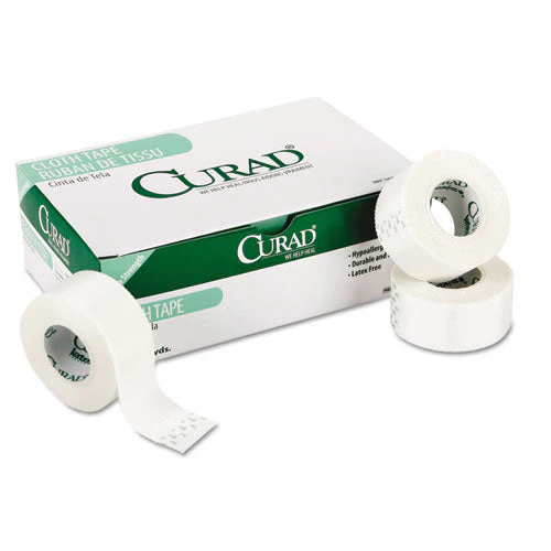 First Aid Cloth Silk Tape, Heavy-duty, Acrylic/silk, 2" X 10 Yds, White, 6/pack - Image 1
