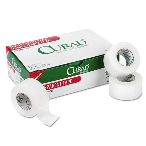 Transparent Surgical Tape, Heavy-duty, Acrylic/cloth, 1" X 10 Yds, Matte Clear, 12/pack - Image 1