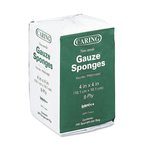 Caring Woven Gauze Sponges, Non-sterile, 8-ply, 4 X 4, 200/pack - Image 3