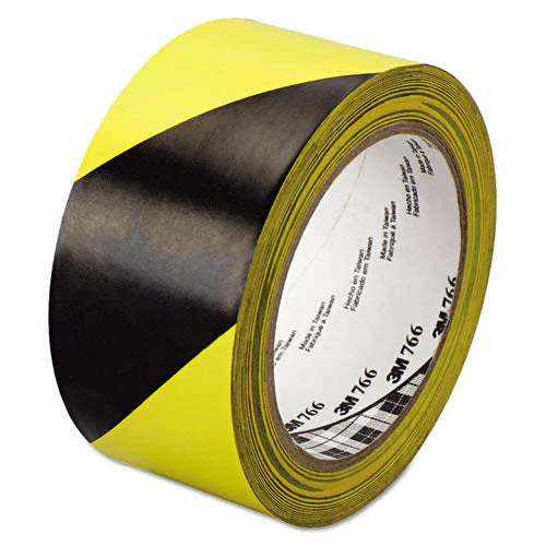 766 Hazard Marking Vinyl Tape, 2" X 36 Yds, Black/yellow - Image 1