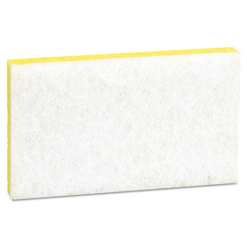 Light-duty Scrubbing Sponge, #63, 3.6 X 6.1, 0.7" Thick, Yellow/white, 20/carton - Image 2