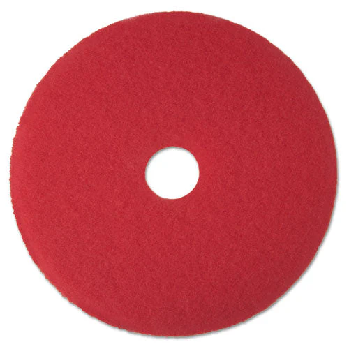 Low-speed Buffer Floor Pads 5100, 12" Diameter, Red, 5/carton - Image 1