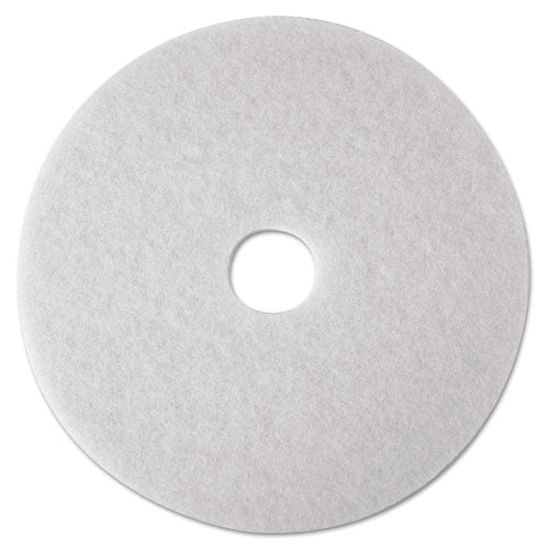 Low-speed Super Polishing Floor Pads 4100, 14" Diameter, White, 5/carton - Image 1