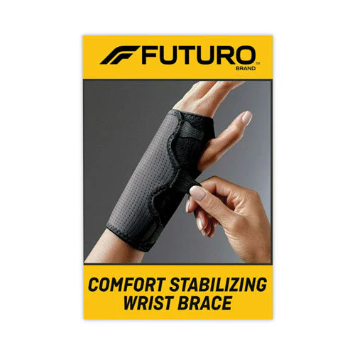 Adjustable Reversible Splint Wrist Brace, Fits Wrists 5.5" To 8.5", Black - Image 1