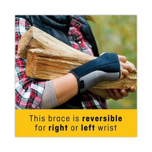 Adjustable Reversible Splint Wrist Brace, Fits Wrists 5.5" To 8.5", Black - Image 3