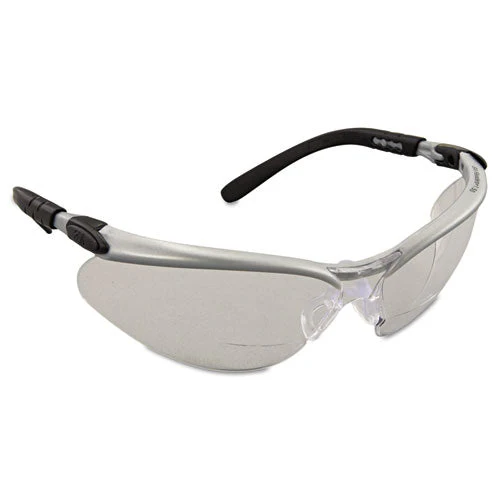 Bx Molded-in Diopter Safety Glasses, 1.5+ Diopter Strength, Silver/black Frame, Clear Lens, 20/box - Image 2