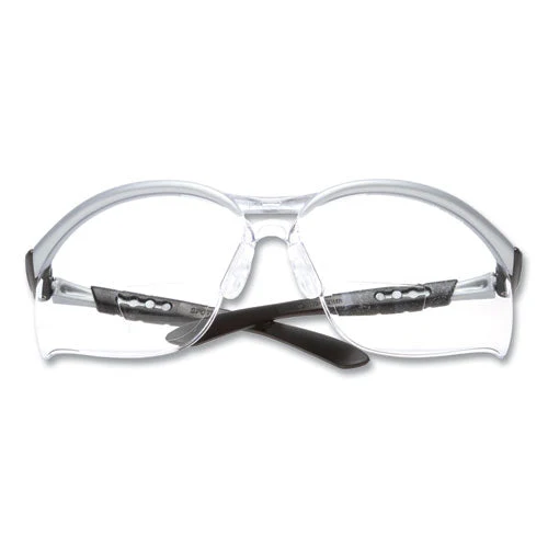 Bx Molded-in Diopter Safety Glasses, 2.0+ Diopter Strength, Silver/black Frame, Clear Lens - Image 1