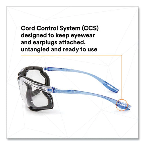 Ccs Protective Eyewear With Foam Gasket, Blue Plastic Frame, Clear Polycarbonate Lens - Image 3