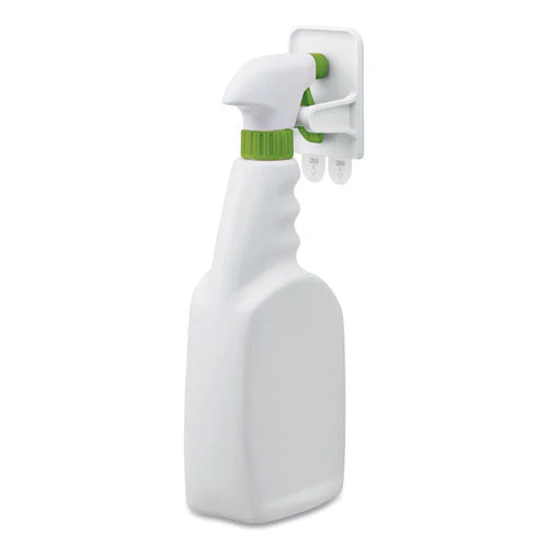 Spray Bottle Holder, 2.34w X 1.69d X 3.34h, White, 2 Hangers/4 Strips/pack - Image 3
