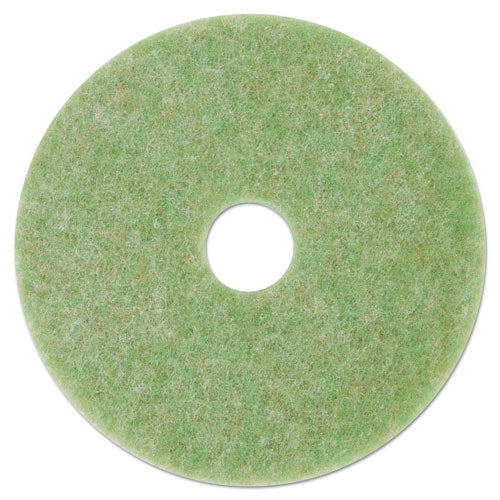 Low-speed Topline Autoscrubber Floor Pads 5000, 17" Diameter, Green/amber, 5/carton - Image 1