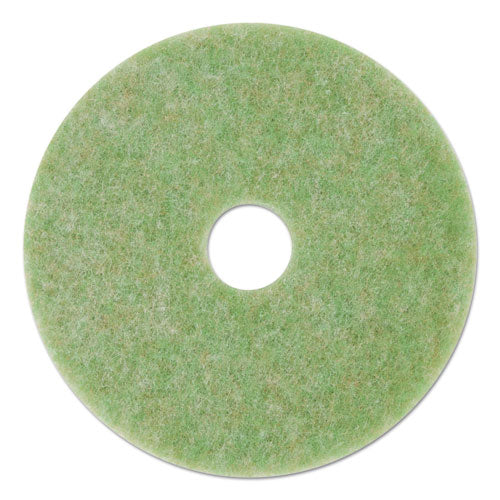 Low-speed Topline Autoscrubber Floor Pads 5000, 20" Diameter, Green/amber, 5/carton - Image 1