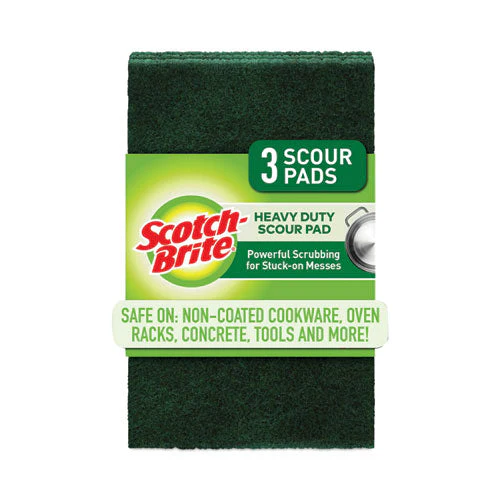 Heavy-duty Scour Pad, 3.8 X 6, Green, 10/carton - Image 1