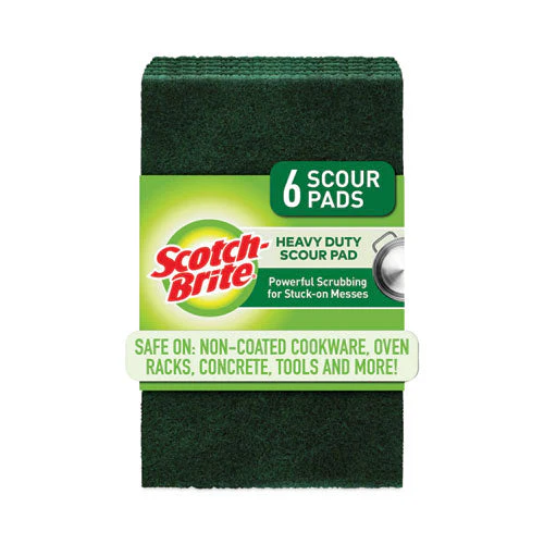 Heavy-duty Scouring Pad, 3.8 X 6, Green, 5/carton - Image 1