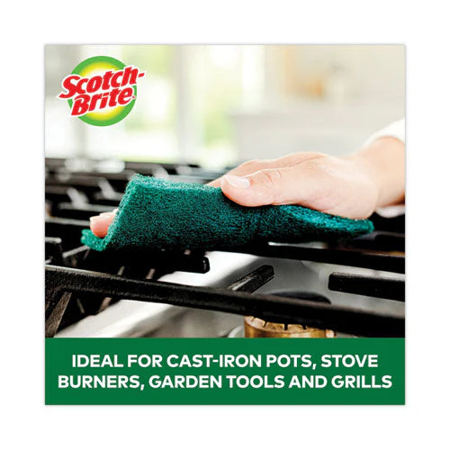 Heavy-duty Scouring Pad, 3.8 X 6, Green, 5/carton - Image 3